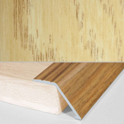 A47 41mm Aluminium Wood Effect Self Adhesive Door Threshold Ramp Profile - Ale Oak, 0.9m