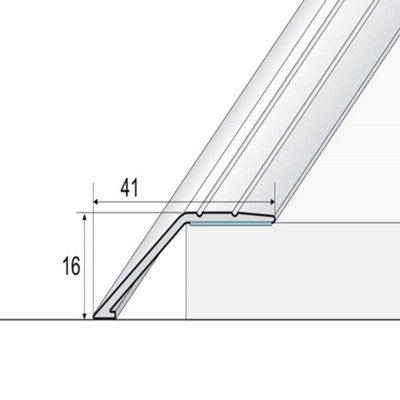 A47 41mm Aluminium Wood Effect Self Adhesive Door Threshold Ramp Profile - Amber Oak, 0.9m