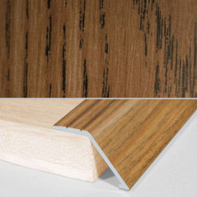 A47 41mm Aluminium Wood Effect Self Adhesive Door Threshold Ramp Profile - Castle Oak, 0.9m