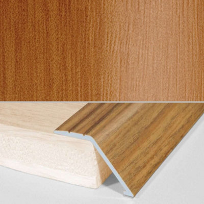 A47 41mm Aluminium Wood Effect Self Adhesive Door Threshold Ramp Profile - Cherry, 0.9m