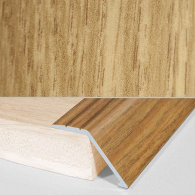 A47 41mm Aluminium Wood Effect Self Adhesive Door Threshold Ramp Profile - Cognac Oak, 0.9m