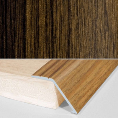 A47 41mm Aluminium Wood Effect Self Adhesive Door Threshold Ramp Profile - Congo Wenge, 0.9m