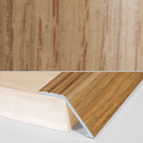 A47 41mm Aluminium Wood Effect Self Adhesive Door Threshold Ramp Profile - Elm, 0.9m