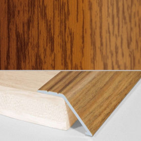A47 41mm Aluminium Wood Effect Self Adhesive Door Threshold Ramp Profile - Golden Oak, 0.9m