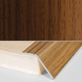 A47 41mm Aluminium Wood Effect Self Adhesive Door Threshold Ramp Profile - Indian Teak, 0.9m