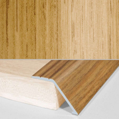 A47 41mm Aluminium Wood Effect Self Adhesive Door Threshold Ramp Profile - Oak, 0.9m