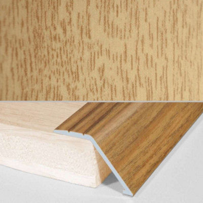 A47 41mm Aluminium Wood Effect Self Adhesive Door Threshold Ramp Profile - Sandy Oak, 0.9m