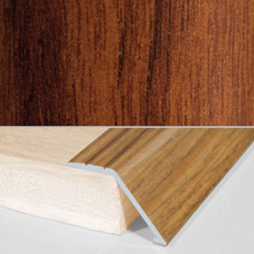 A47 41mm Aluminium Wood Effect Self Adhesive Door Threshold Ramp Profile - Toga Mahogany, 0.9m