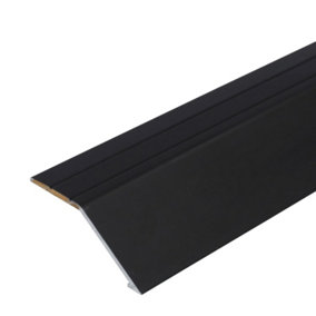 A47 41mm Anodised Aluminium Door Threshold Ramp Profile - Black, 1.0m