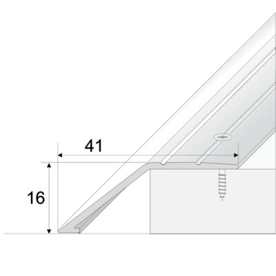 A47 41mm Anodised Aluminium Door Threshold Ramp Profile - Inox, 1.0m