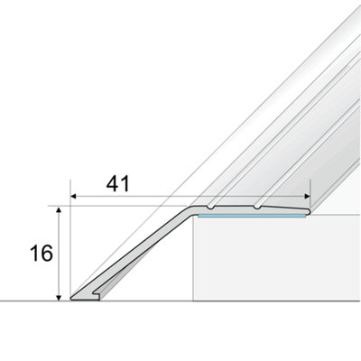 A47 41mm Anodised Aluminium Self Adhesive Door Threshold Ramp Profile - Inox, 0.9m