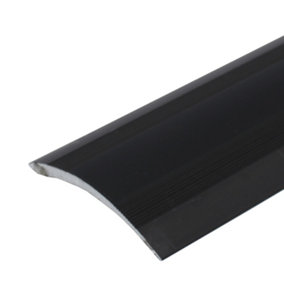 A48 41mm Anodised Aluminium Self Adhesive Door Threshold Ramp Profile - Black, 1.0m