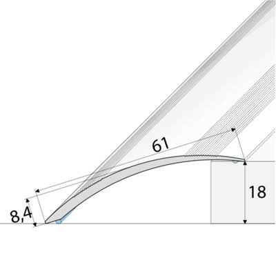 A49 61mm Anodised Aluminium Self Adhesive Door Threshold Ramp Profile ...