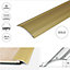 A49 61mm Anodised Aluminium Self Adhesive Door Threshold Ramp Profile - Gold, 1.0m