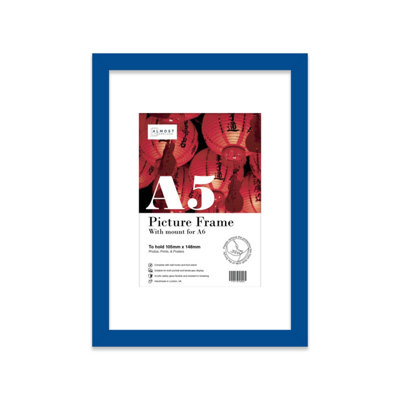 A5 Blue Picture Frame With Mount for A6 (10.5 x 14.8cm - 4.1 x 5.8in ...