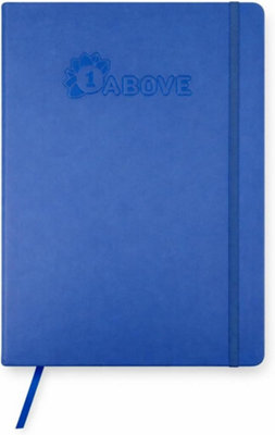 A5 Blue Soft-Touch Hardback Lined Notebook, 160 Pages