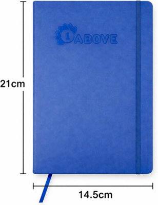 A5 Blue Soft-Touch Hardback Lined Notebook, 160 Pages