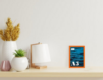 A5 Orange Picture Frame Fits A5 (14.8 x 21cm - 5.8 x 8.3in) Poster, Photo, Artwork, or Print.