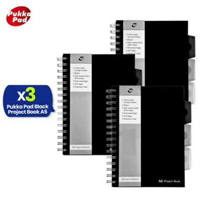 A5 Wirebound Project Book 250 Pages with Dividers & Storage Pockets ...