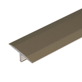 A54 13mm Anodised Aluminium Threshold Trim T Bar Transition Strip For Tiles - Champagne, 1.0m