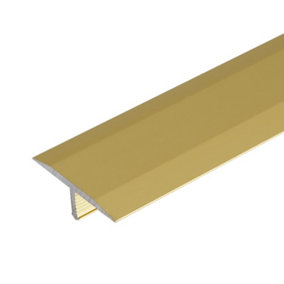 A54 13mm Anodised Aluminium Threshold Trim T Bar Transition Strip For Tiles - Gold, 1.0m