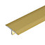 A55 18mm Anodised Aluminium Threshold Trim T Bar Transition Strip For Tiles - Gold, 1.0m