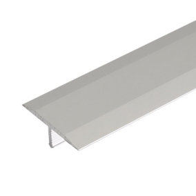 A56 26mm Anodised Aluminium Threshold Trim T Bar Transition Strip For Tiles - Silver, 1.0m