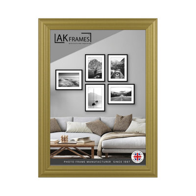 A6 Classic Gold Modern Picture Frame - Poster Frame for Photos, Prints and Wall Art - Elegant Home Decor