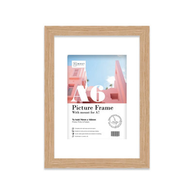 A6 Oak Frame With Mount for A7 Pictures 20mm Slim Edge Portrait and ...