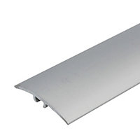 A64 40mm Anodised Aluminium Door Threshold Strip - Silver, 0.93m