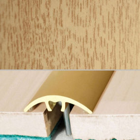 A66 32mm Aluminium Wood Effect Door Threshold Strip - Sandy Oak, 0.93m