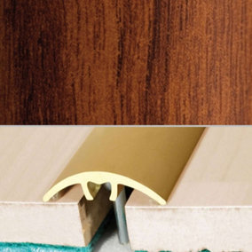 A66 32mm Aluminium Wood Effect Door Threshold Strip - Toga Mahogany, 0.93m