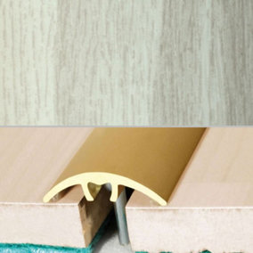 A66 32mm Aluminium Wood Effect Door Threshold Strip - White Oak, 0.93m