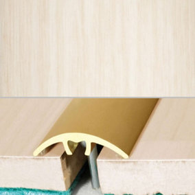 A66 32mm Aluminium Wood Effect Door Threshold Strip - White Pine, 0.93m