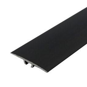 A68 36mm Anodised Aluminium Flat Door Threshold Strip - Black, 0.9m