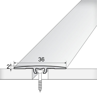 A68 36mm Anodised Aluminium Flat Door Threshold Strip - Inox, 0.9m