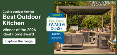 Cucino Outdoor kitchen. Best outdoor kitchen, winner of the 2026 ideal home award. Explore the range.