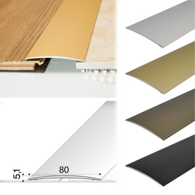 A71 1000mm x 80mm x 5.9mm Anodised Aluminium Self Adhesive Door Threshold Strip - Gold - 3