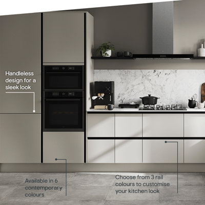 Stevia Sandstone contemporary fitted kitchen in modern neutral beige