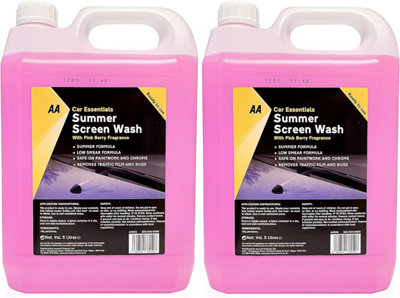 AA 5L Summer Screenwash with Pink Berry Fragrance - Low Smear formula