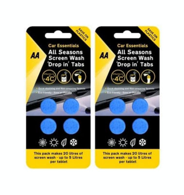 AA 8 x All Seasons Screenwash Tablets, Effective to -4C (Twin Pack)