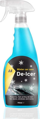 AA Car Kit Fast Acting Deicer 2 x 750 ml, Ice Scraper x 1, Chamois Demister Pad x 1