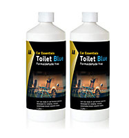 AA Toilet Blue Fluid 2 x 1 Litre, Toilet Cleaner for Caravan and Motorhome, Formaldehyde Free