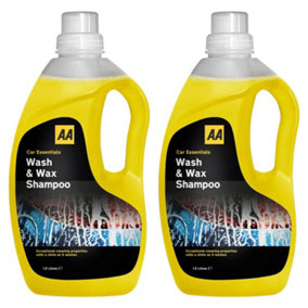 AA Wash and Wax Car Shampoo 2 x 1.5 Litre - Yellow