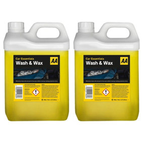 AA Wash and Wax Car Shampoo 2 x 2.5 Litre - Yellow