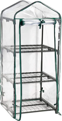 AAMEN 3 Tier Greenhouse for Indoor & Outdoor With Clear PVC Cover