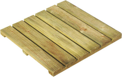 AAMEN 4 x Garden Outdoor Wooden Decking Tiles