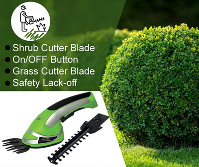 AAMEN Cordless Grass Shear Hedge Trimmer 2 in 1 Electric Hand Held Hedge Trimmer