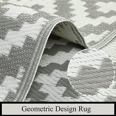 AAMEN Garden Patio Deck Picnic- Waterproof Straws Reversible Non Fading Plastic Rug