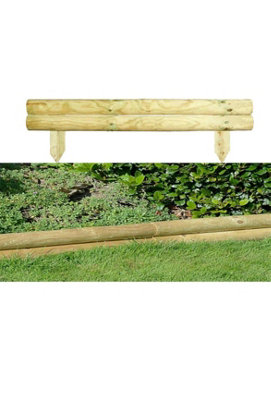 AAMEN Garden Patio Fencing, Horizontal Log Fence Panels 100 x 29 x 14 cm